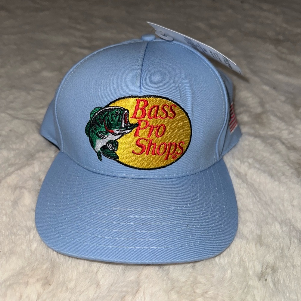 Bass Pro Shops Light Blue Cap with Yellow Logo